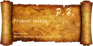 Probst Hella névjegykártya